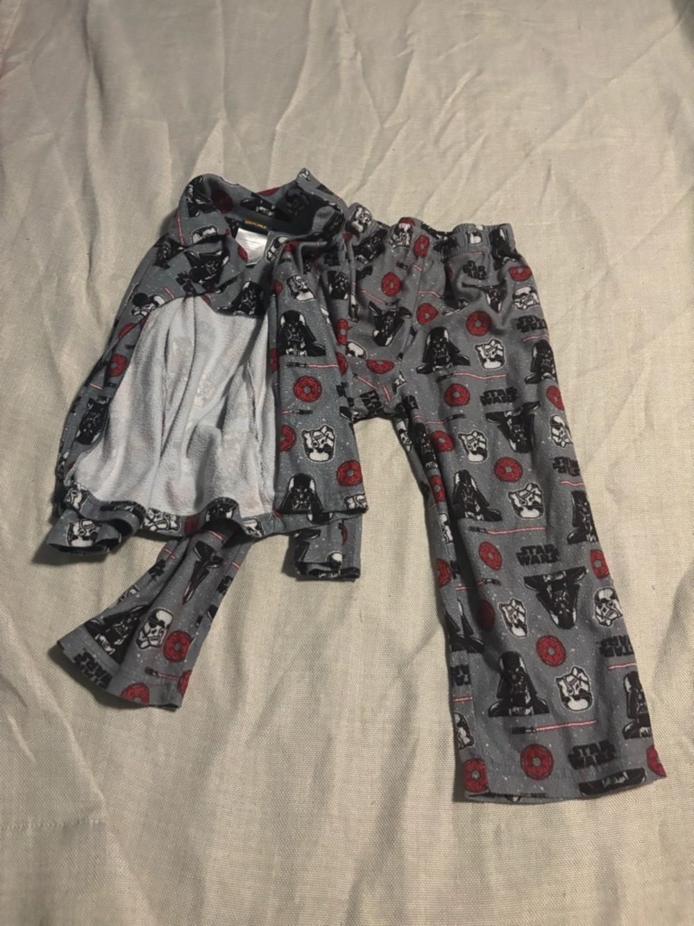 Star Wars Kids Grey Pajama Set with Darth Vader & Stormtrooper Print